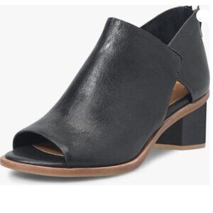 YDN Black Peep Toe Low Block Heels Back Zipper Sandal Ankle Boots Comfy Shoes